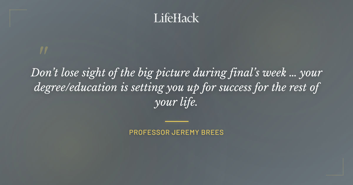 Quote by Professor Jeremy Brees