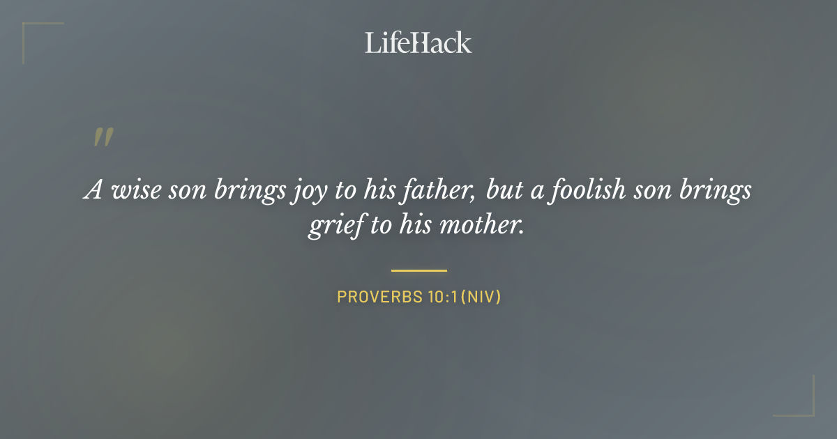 Quote by Proverbs 10:1 (NIV)