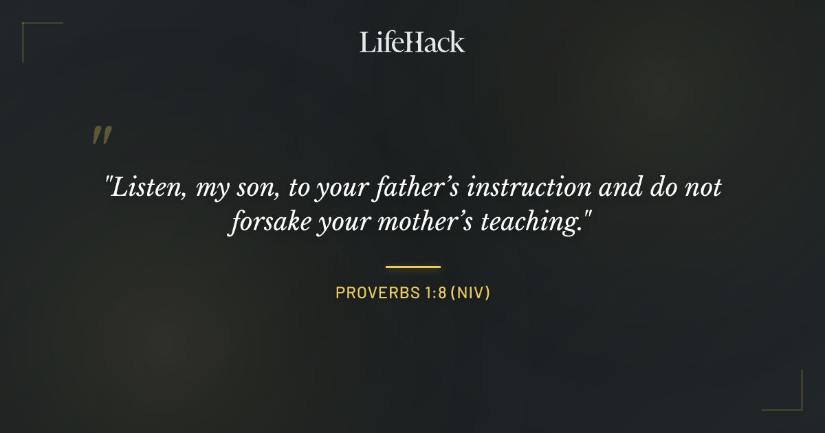 Quote by Proverbs 1:8 (NIV)