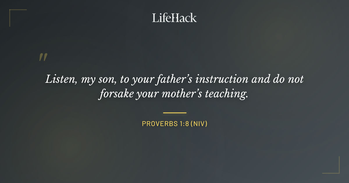 Quote by Proverbs 1:8 (NIV)