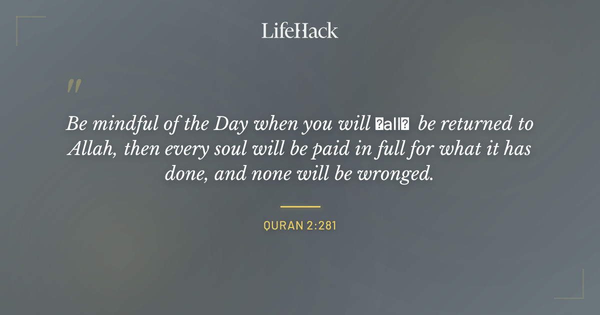 Quote by Quran 2:281