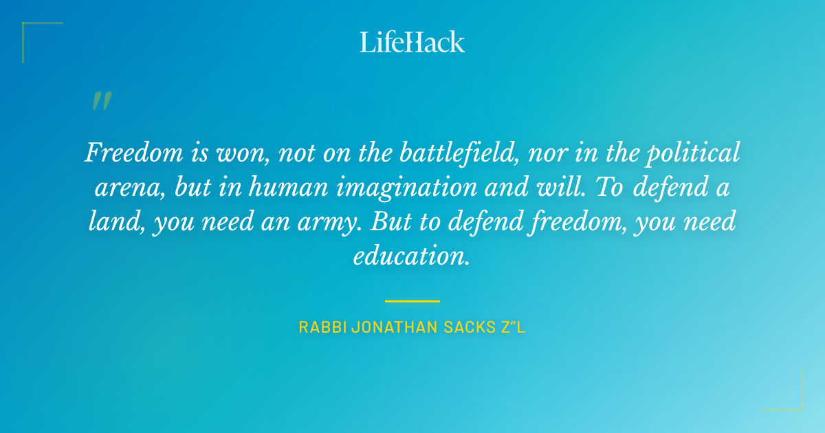 Quote by Rabbi Jonathan Sacks z”l