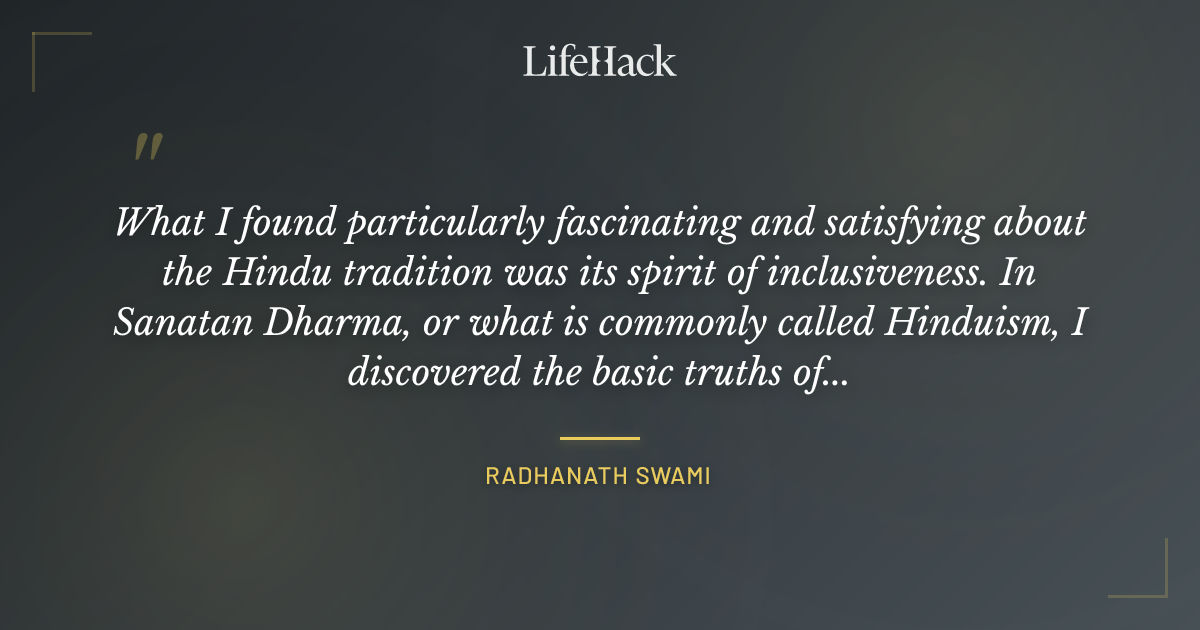 Quote by Radhanath Swami