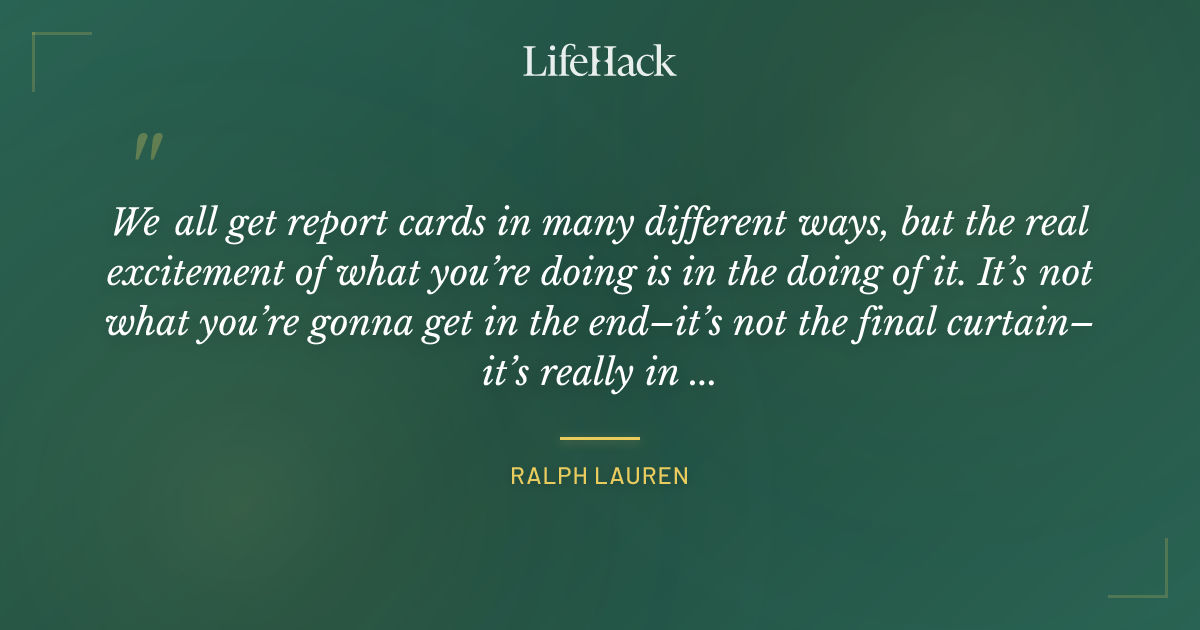 Quote by Ralph Lauren
