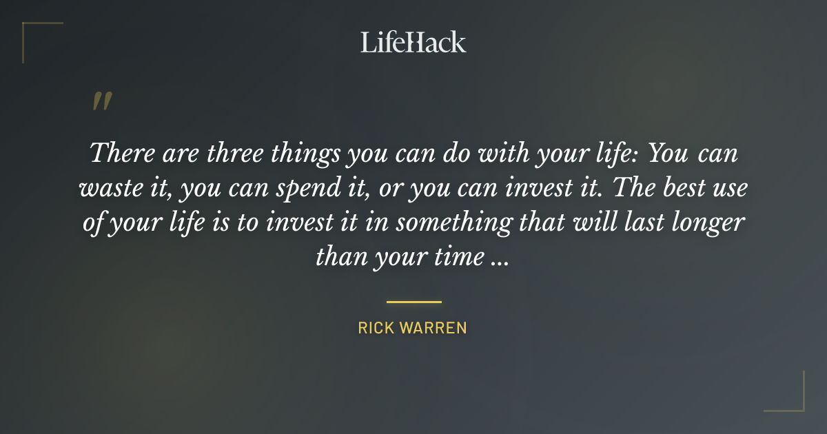 Quote by Rick Warren