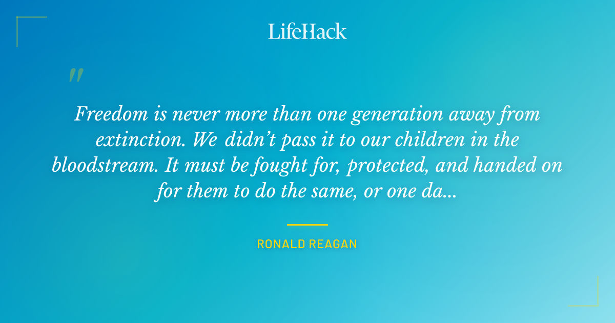 Quote by Ronald Reagan