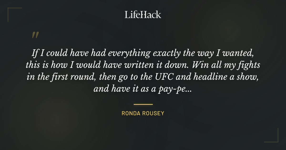 Quote by Ronda Rousey