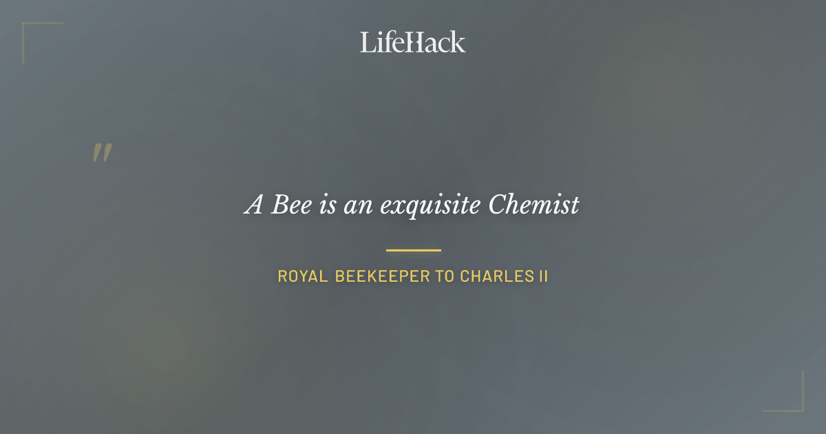 Quote by Royal Beekeeper to Charles II