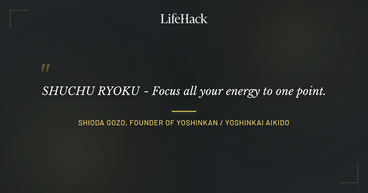 Quote by Shioda Gozo, Founder of Yoshinkan / Yoshinkai Aikido