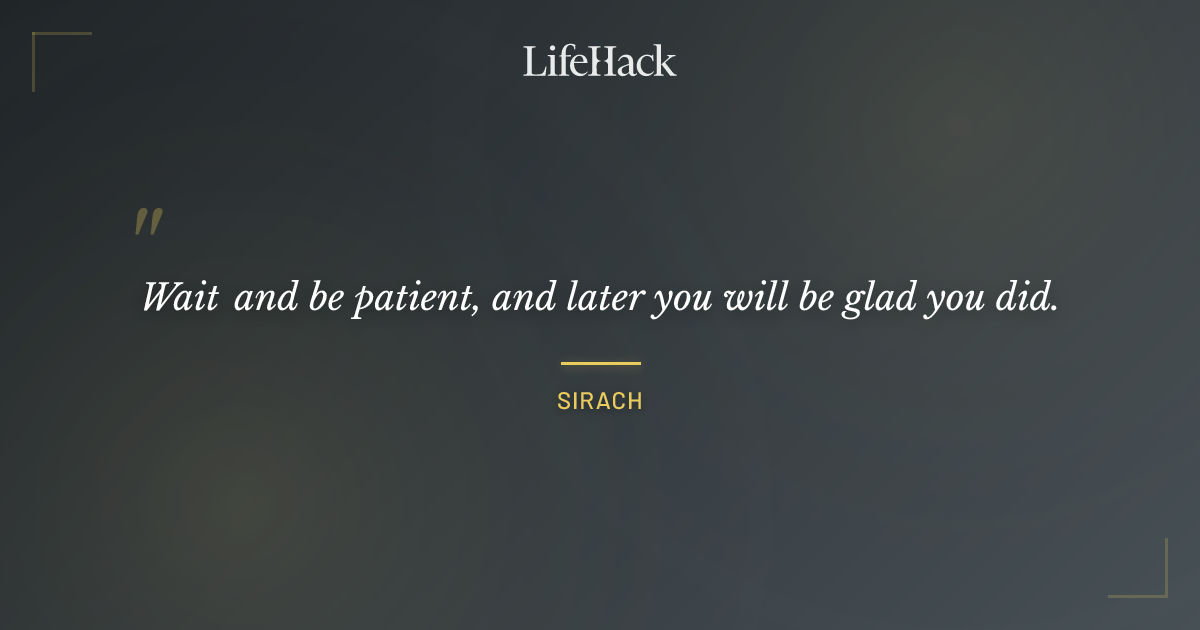 Quote by Sirach