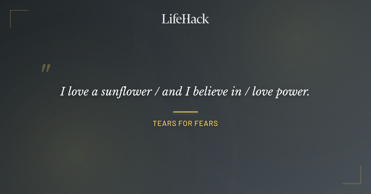 Quote by Tears for Fears