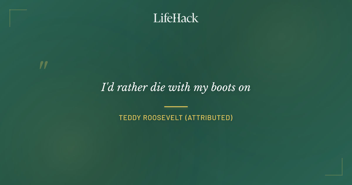 Quote by Teddy Roosevelt (attributed)