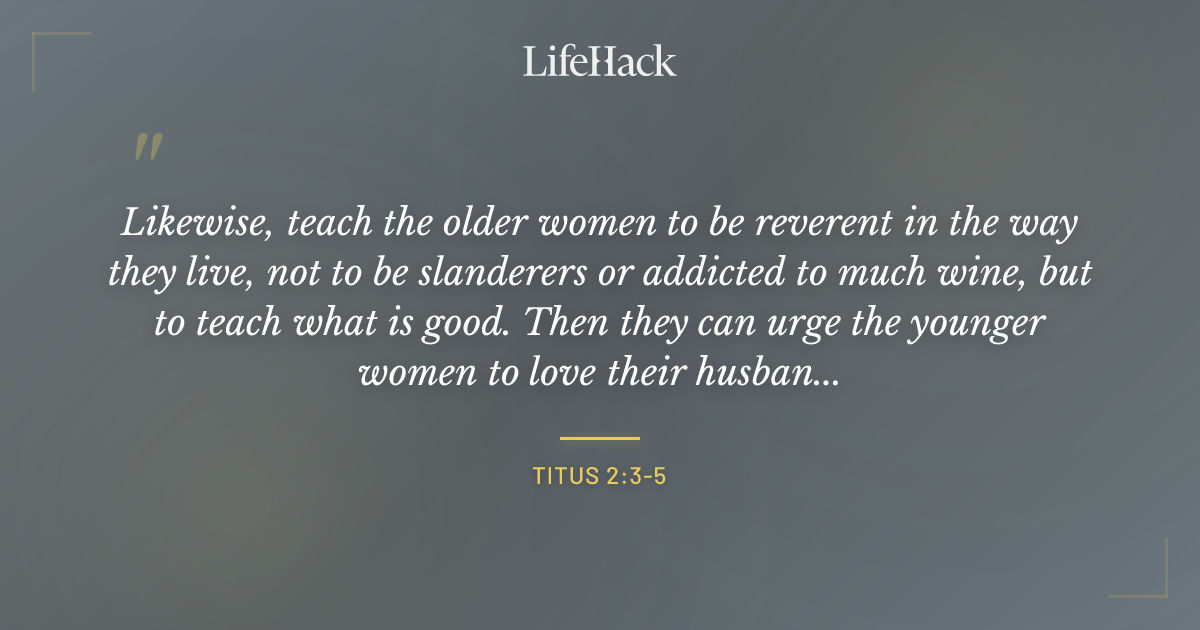 Quote by Titus 2:3-5