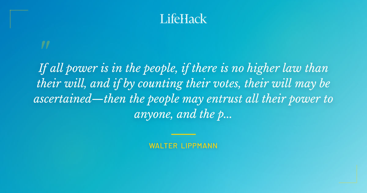 Quote by Walter Lippmann