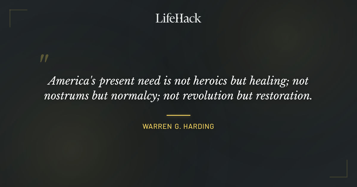 Quote by Warren G. Harding